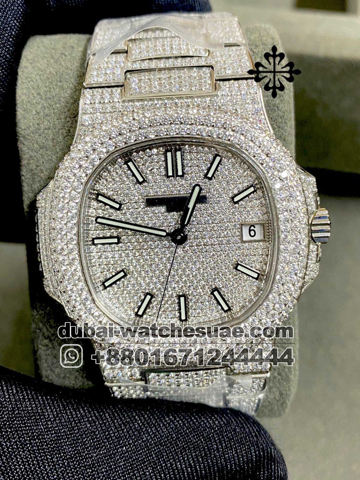 Patek Philippe Iced Out Date 40 Mm - Dubai Watches