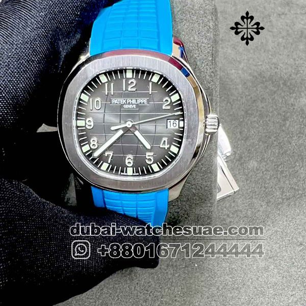 Copy Patek Philippe Aquanaut 5167A Replica Black Dial With Blue Rubber Strap Super Clone