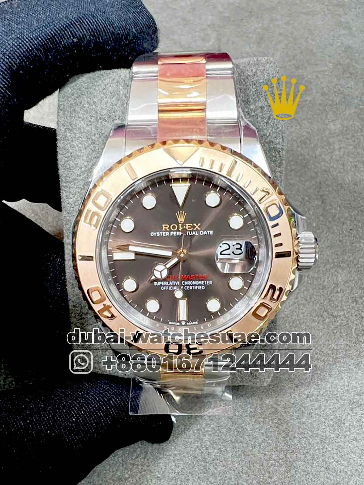 Copy Rolex Yacht  Master Two Tone Brown