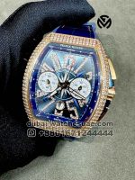 Franck Muller Yachting Iced Rose Gold And Blue Watch Dubai Watches