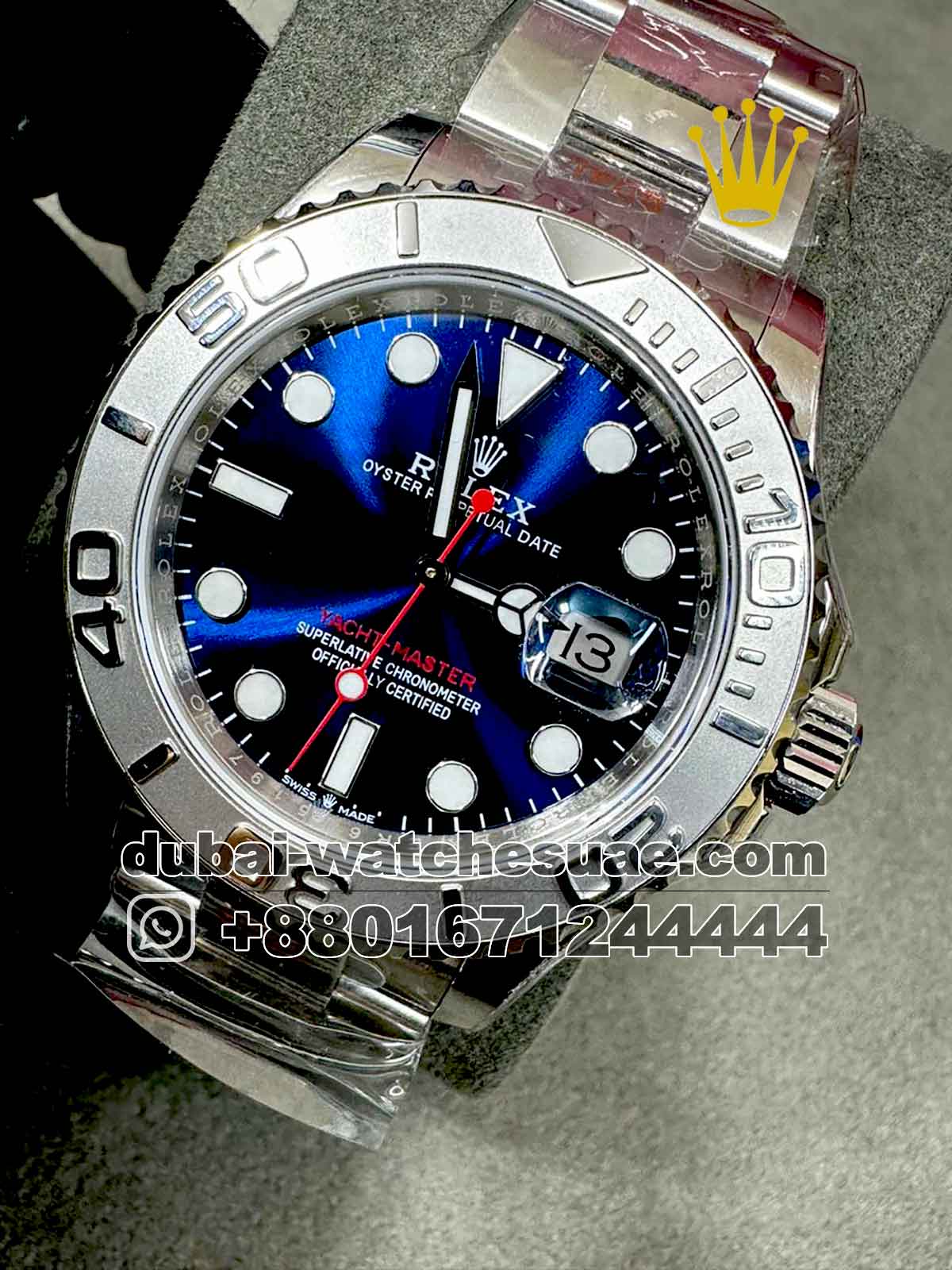 Copy Rolex Yacht  Master Blue Dial  With Oyster Bracelet