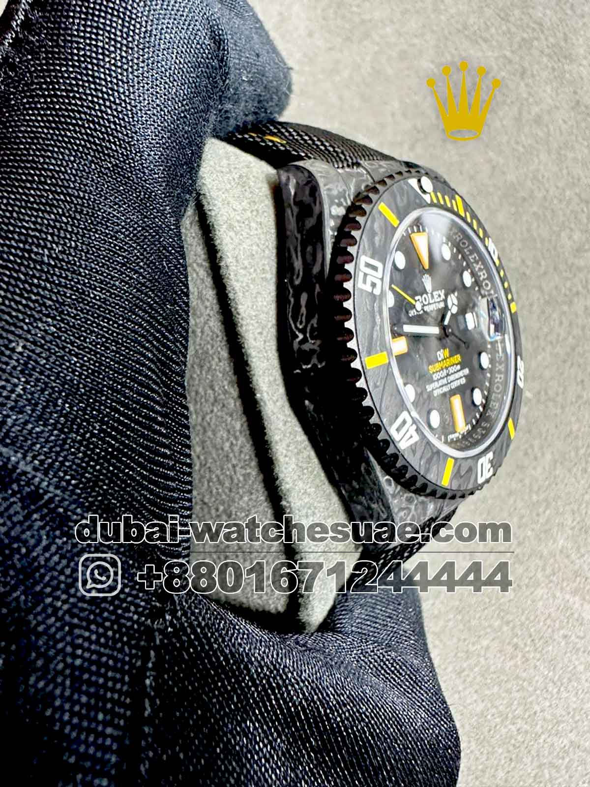 Replica Rolex Submariner DiW Carbon 40 mm Black and Yellow