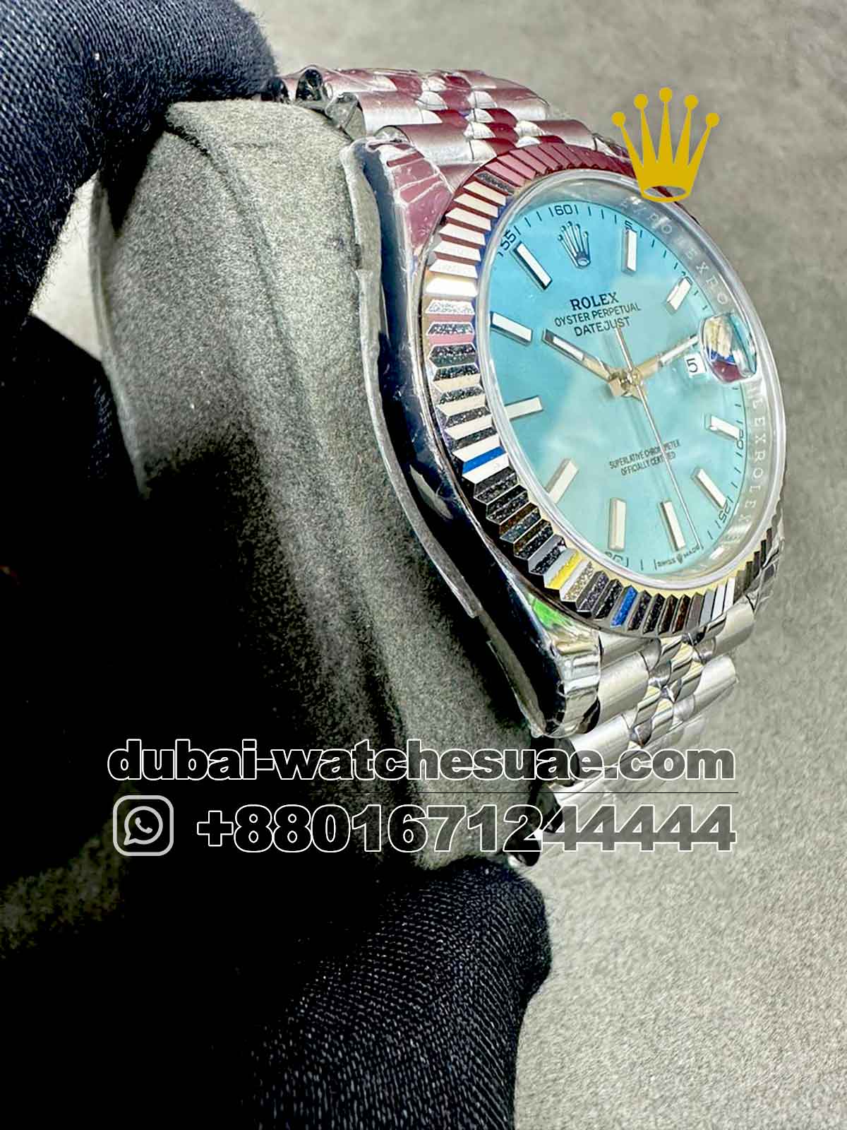 Replica Rolex date just Tiffany Blue 116234 